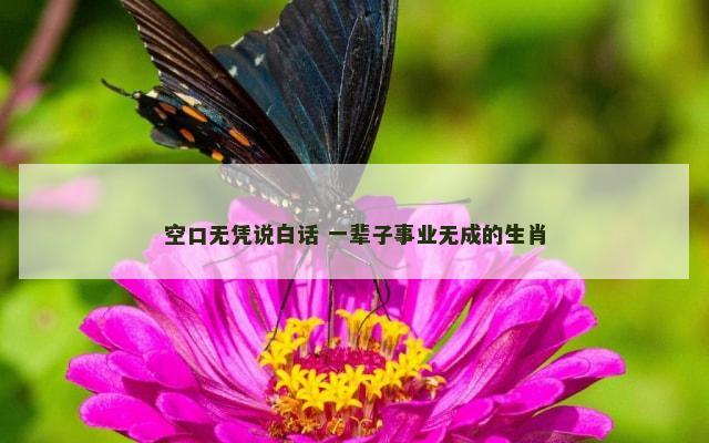 空口无凭说白话 一辈子事业无成的生肖