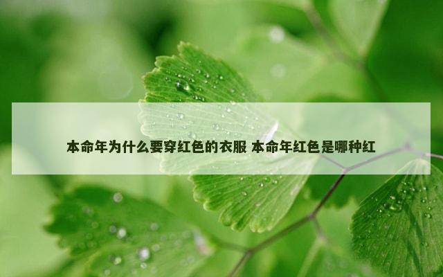 本命年为什么要穿红色的衣服 本命年红色是哪种红