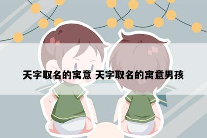 天字取名的寓意 天字取名的寓意男孩
