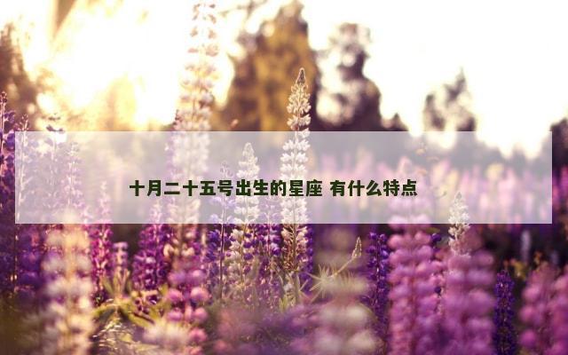 十月二十五号出生的星座 有什么特点 　　