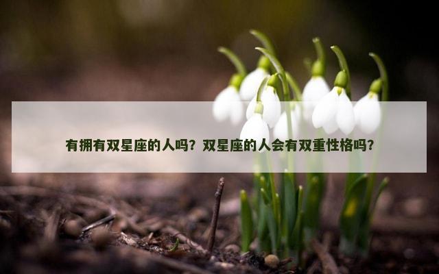 有拥有双星座的人吗？双星座的人会有双重性格吗？