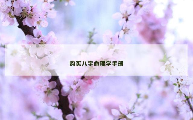 购买八字命理学手册