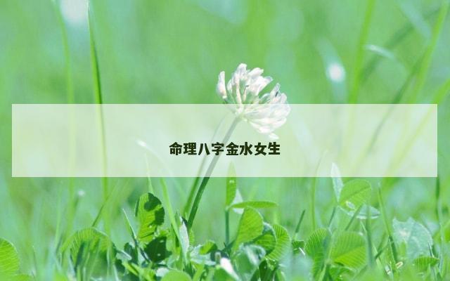 命理八字金水女生