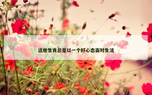 这些生肖总是以一个好心态面对生活