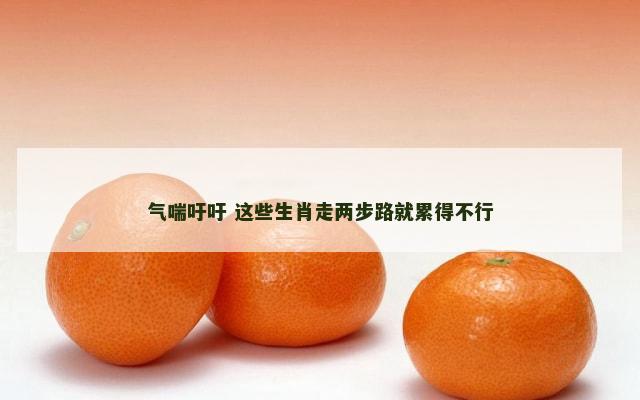 气喘吁吁 这些生肖走两步路就累得不行