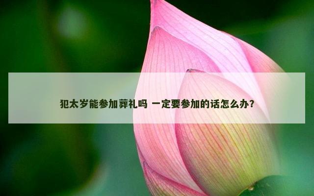 犯太岁能参加葬礼吗 一定要参加的话怎么办？