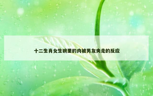 十二生肖女生碗里的肉被男友夹走的反应