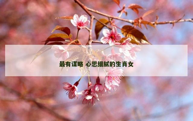 最有谋略 心思细腻的生肖女