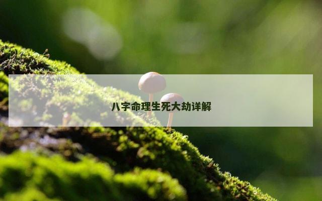 八字命理生死大劫详解
