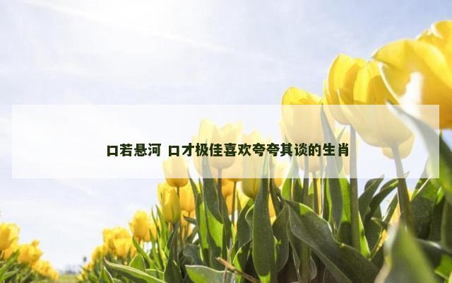 口若悬河 口才极佳喜欢夸夸其谈的生肖