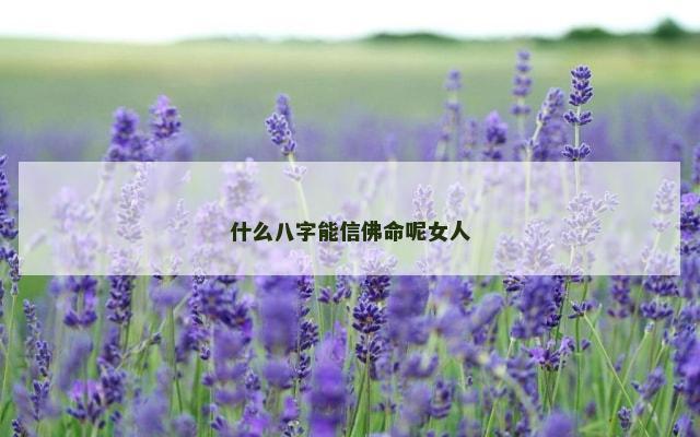 什么八字能信佛命呢女人