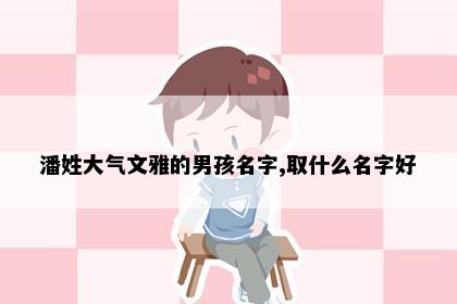 潘姓大气文雅的男孩名字,取什么名字好