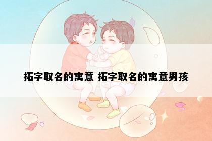 拓字取名的寓意 拓字取名的寓意男孩
