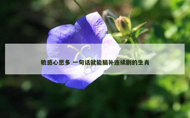 敏感心思多 一句话就能脑补连续剧的生肖