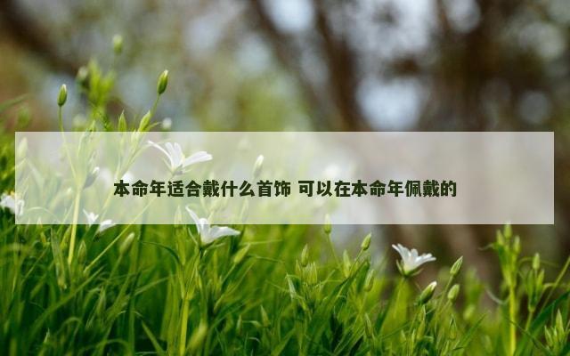 本命年适合戴什么首饰 可以在本命年佩戴的