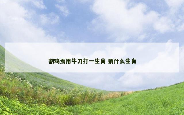 割鸡焉用牛刀打一生肖 猜什么生肖