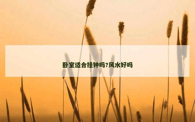 卧室适合挂钟吗?风水好吗