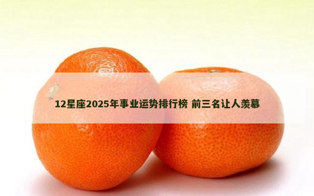 12星座2025年事业运势排行榜 前三名让人羡慕