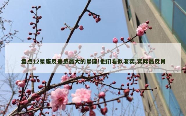 盘点12星座反差感最大的星座!他们看似老实,实际最反骨
