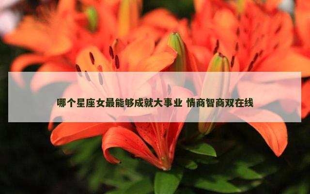 哪个星座女最能够成就大事业 情商智商双在线