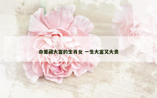 命里藏大富的生肖女 一生大富又大贵