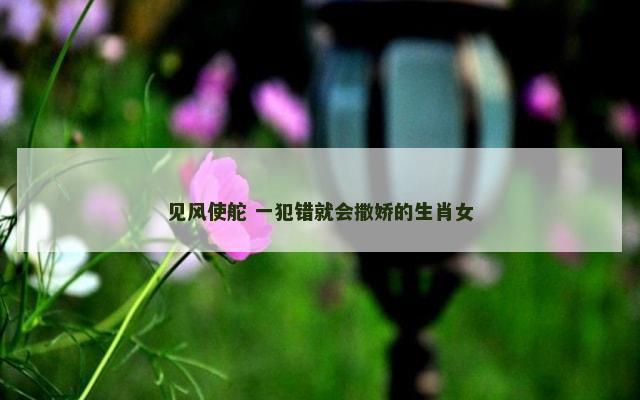 见风使舵 一犯错就会撒娇的生肖女
