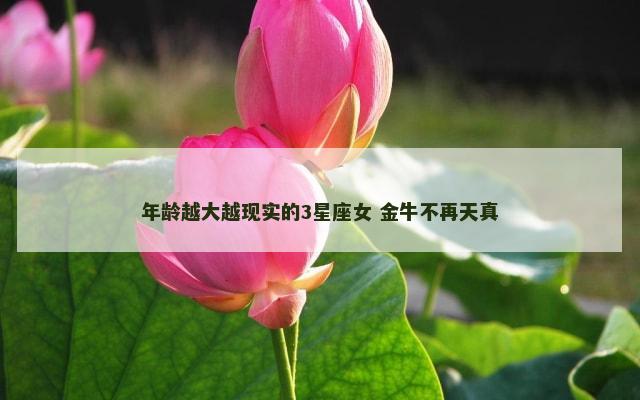 年龄越大越现实的3星座女 金牛不再天真