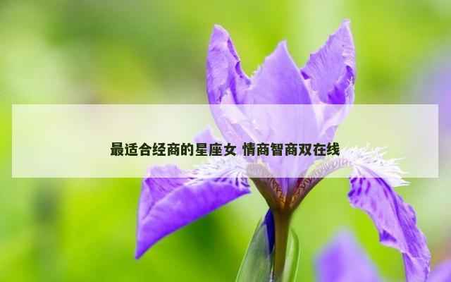 最适合经商的星座女 情商智商双在线
