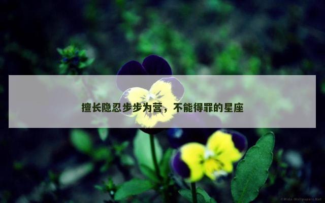 擅长隐忍步步为营，不能得罪的星座