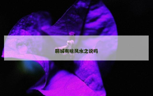 聊城有啥风水之说吗