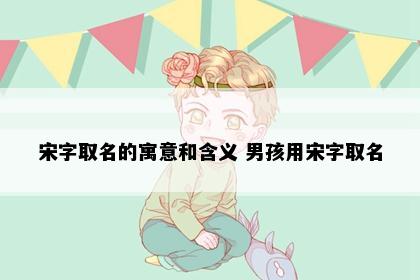 宋字取名的寓意和含义 男孩用宋字取名