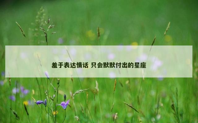 羞于表达情话 只会默默付出的星座