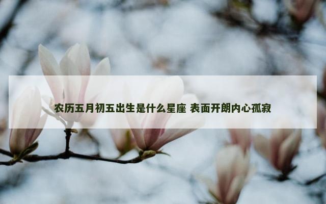 农历五月初五出生是什么星座 表面开朗内心孤寂