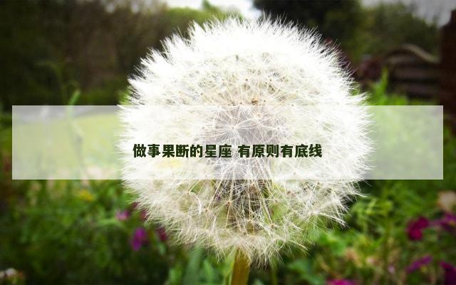 做事果断的星座 有原则有底线