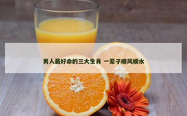 男人最好命的三大生肖 一辈子顺风顺水