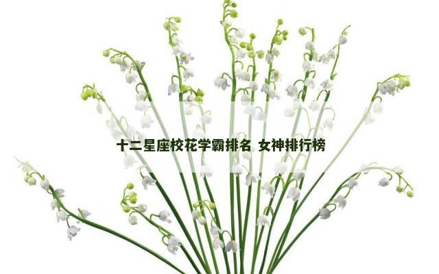 十二星座校花学霸排名 女神排行榜