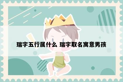 瑞字五行属什么 瑞字取名寓意男孩