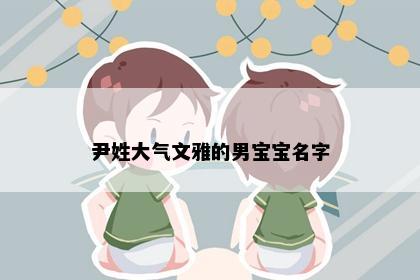 尹姓大气文雅的男宝宝名字