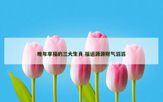 晚年享福的三大生肖 福运源源财气滔滔
