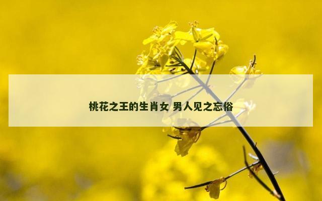 桃花之王的生肖女 男人见之忘俗