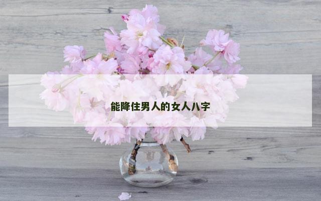 能降住男人的女人八字