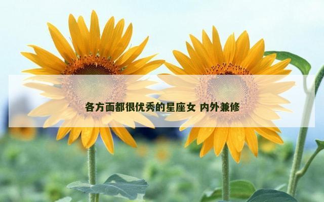 各方面都很优秀的星座女 内外兼修