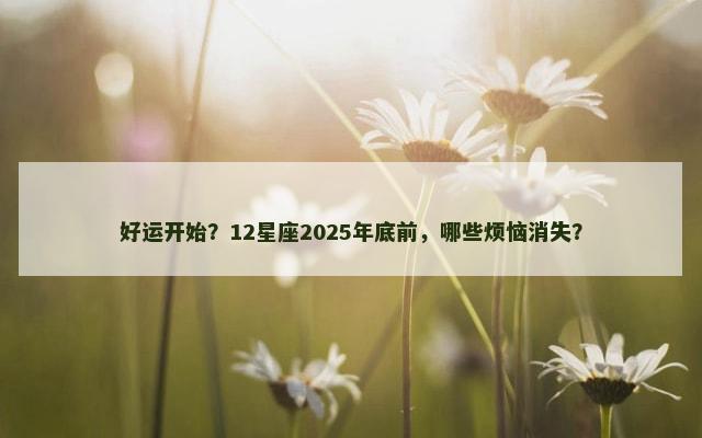好运开始？12星座2025年底前，哪些烦恼消失？