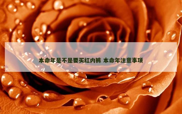 本命年是不是要买红内裤 本命年注意事项