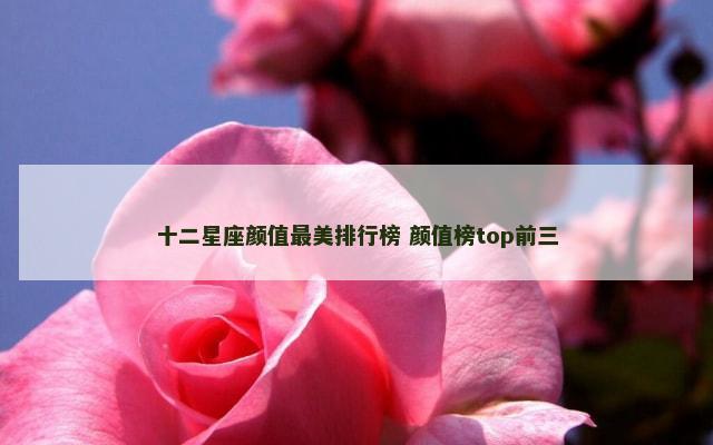 十二星座颜值最美排行榜 颜值榜top前三
