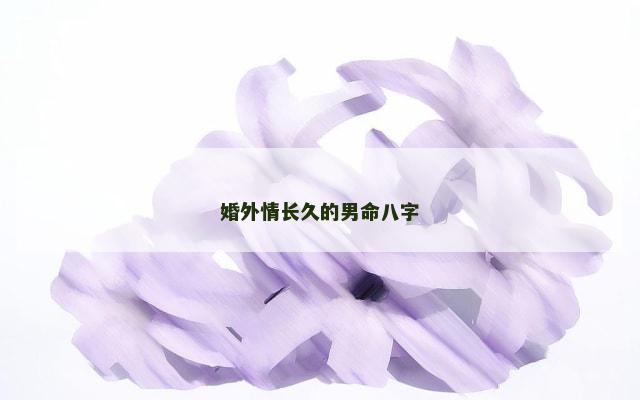 婚外情长久的男命八字