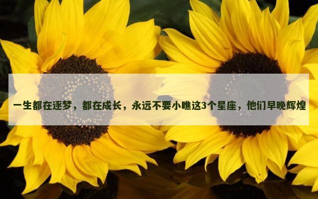 一生都在逐梦，都在成长，永远不要小瞧这3个星座，他们早晚辉煌