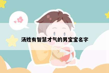 汤姓有智慧才气的男宝宝名字