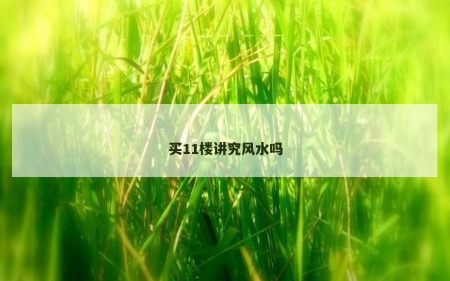买11楼讲究风水吗