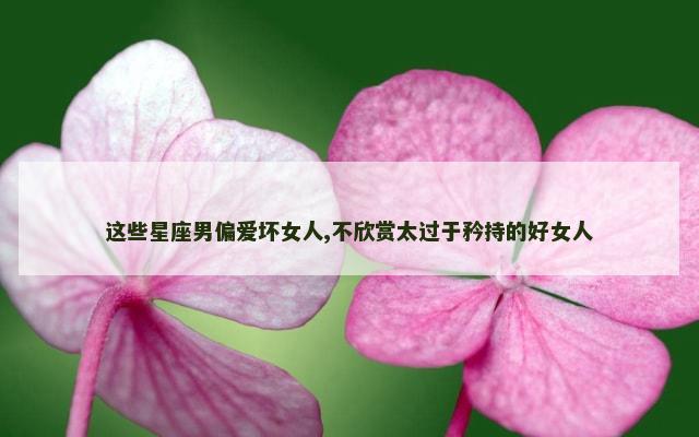 这些星座男偏爱坏女人,不欣赏太过于矜持的好女人